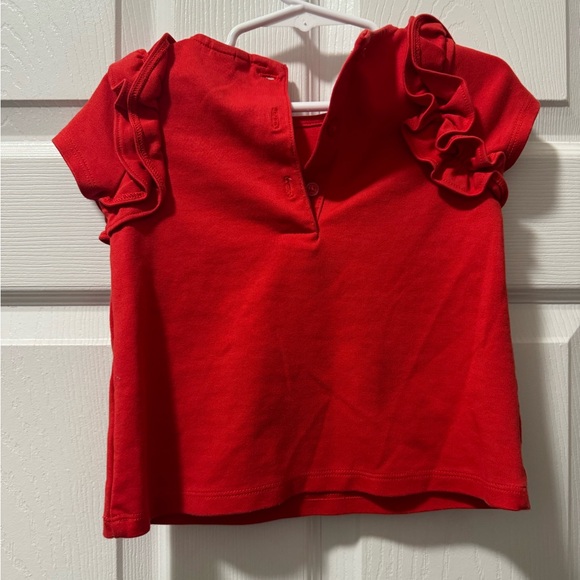 Janie and Jack Vibrant Red Ruffle Sleeve Tee - Picture 5 of 6